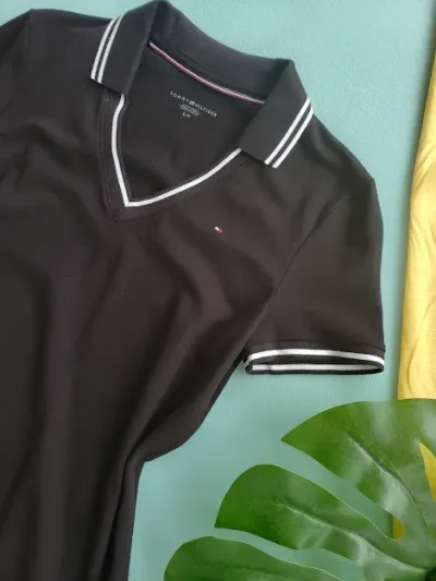 Vestido Tommy Hilfiger para dama color negro con detalles en color blanco