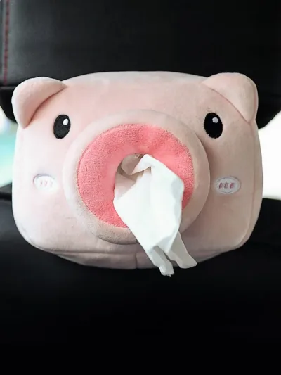 Caja para pañuelos con diseño de cerdo para coche