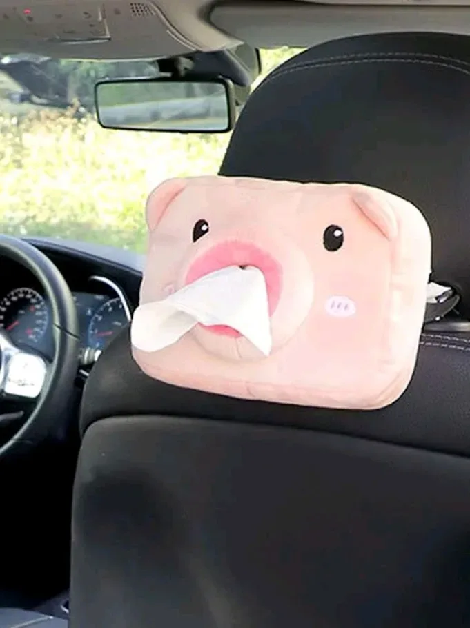 Caja para pañuelos con diseño de cerdo para coche