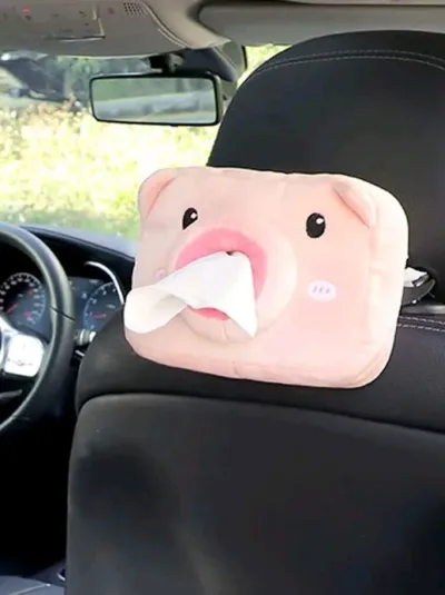 Caja para pañuelos con diseño de cerdo para coche