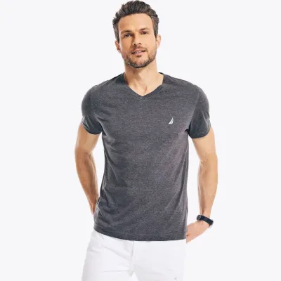 Camiseta Nautica para caballero cuello V color gris