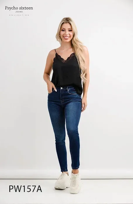 Jeans para dama Psycho Sixteen PW157A color azul