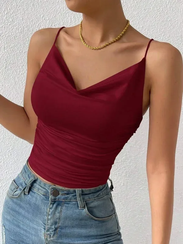 Blusa color vino de tirantes