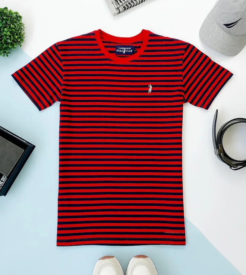 Camiseta Cambridge Polo Club para caballero  diseño a rayas