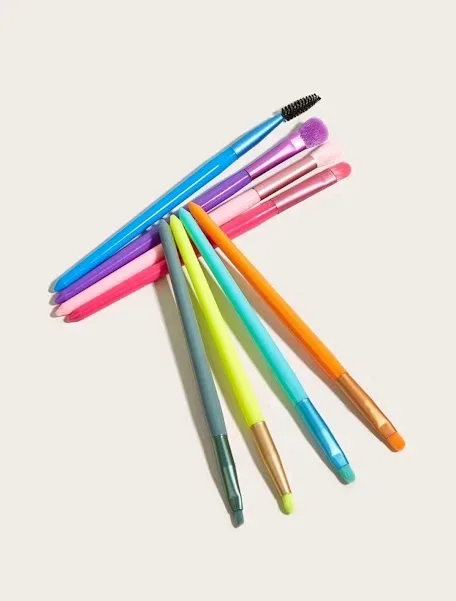 Set de brochas de maquillaje multicolor