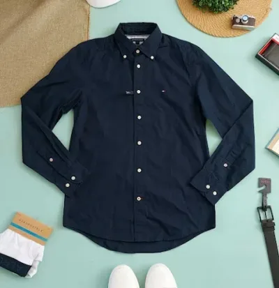 Camisa Tommy Hilfiger para caballero color azul
