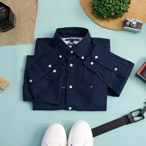 Camisa Tommy Hilfiger para caballero color azul