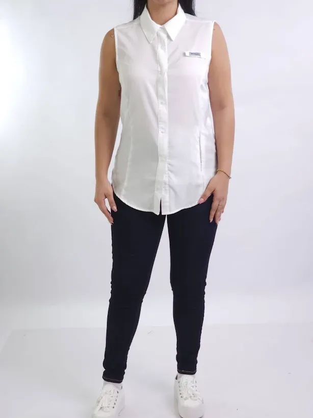 Blusa Columbia para dama color blanco