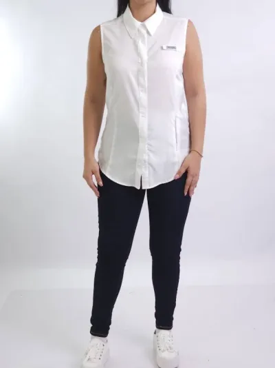 Blusa Columbia para dama color blanco