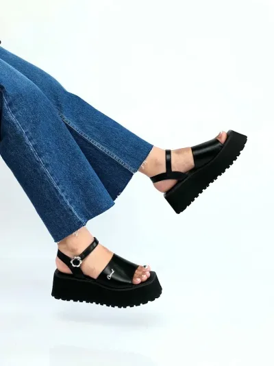 Sandalias Coral Pomodoro Black para Dama