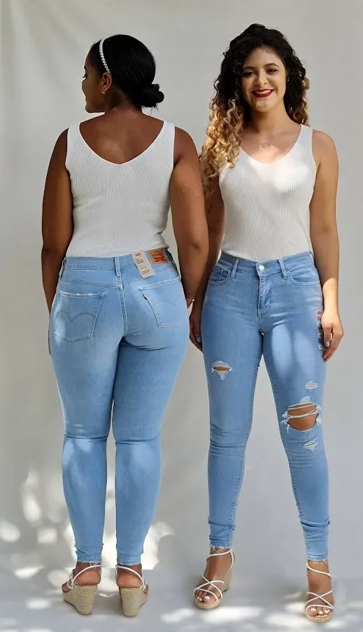Jeans para dama Levis 710-0358 super skinny color celeste
