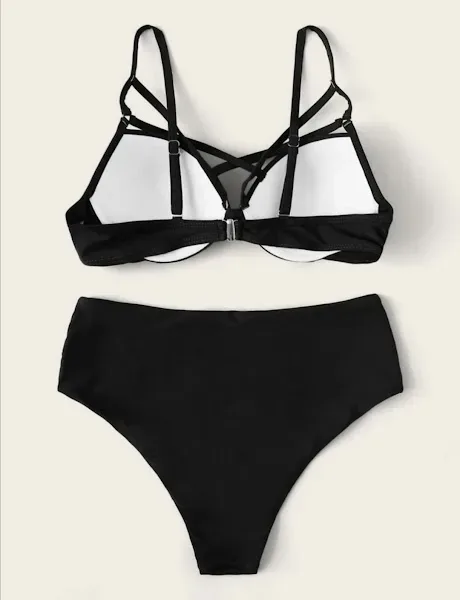 Vestido de baño dos piezas para dama color negro
