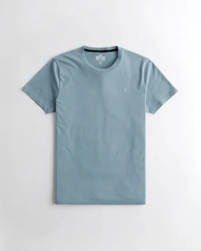 Camiseta Hollister para caballero color celeste grisacio