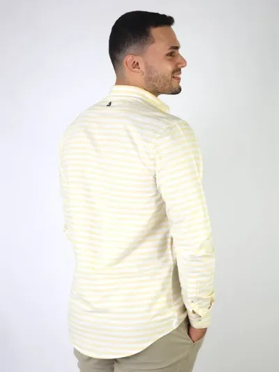 Camisa Hummer para caballero color blanco diseño rayas
