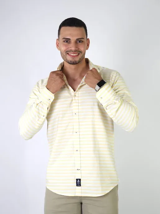 Camisa Hummer para caballero color blanco diseño rayas