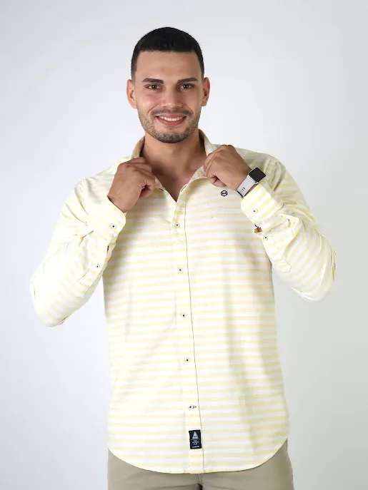 Camisa Hummer para caballero color blanco diseño rayas
