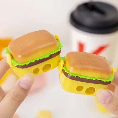 Maquinilla y borrador en forma de hamburguesa