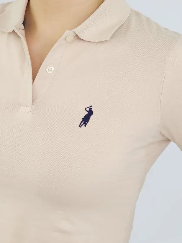 Camiseta Polo Cambrige Club para dama color beige