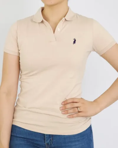 Camiseta Polo Cambrige Club para dama color beige