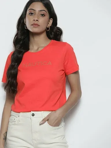 Camiseta Nautica para dama color rojo