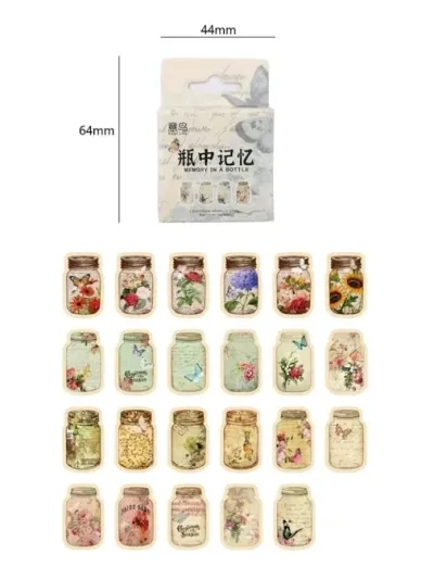 Paquete de pegatinas diseño de vasos