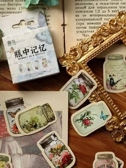 Paquete de pegatinas diseño de vasos