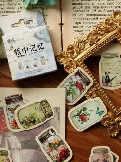 Paquete de pegatinas diseño de vasos