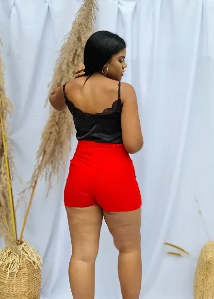 Short Red leaf para dama