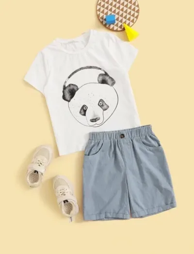 Conjunto para niño 2 piezas color blanco y celeste