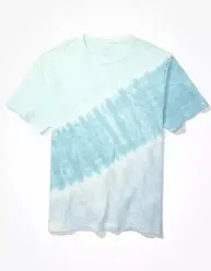 Camiseta American Eagle para caballero color celeste, blanco y azul