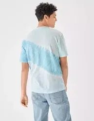 Camiseta American Eagle para caballero color celeste, blanco y azul