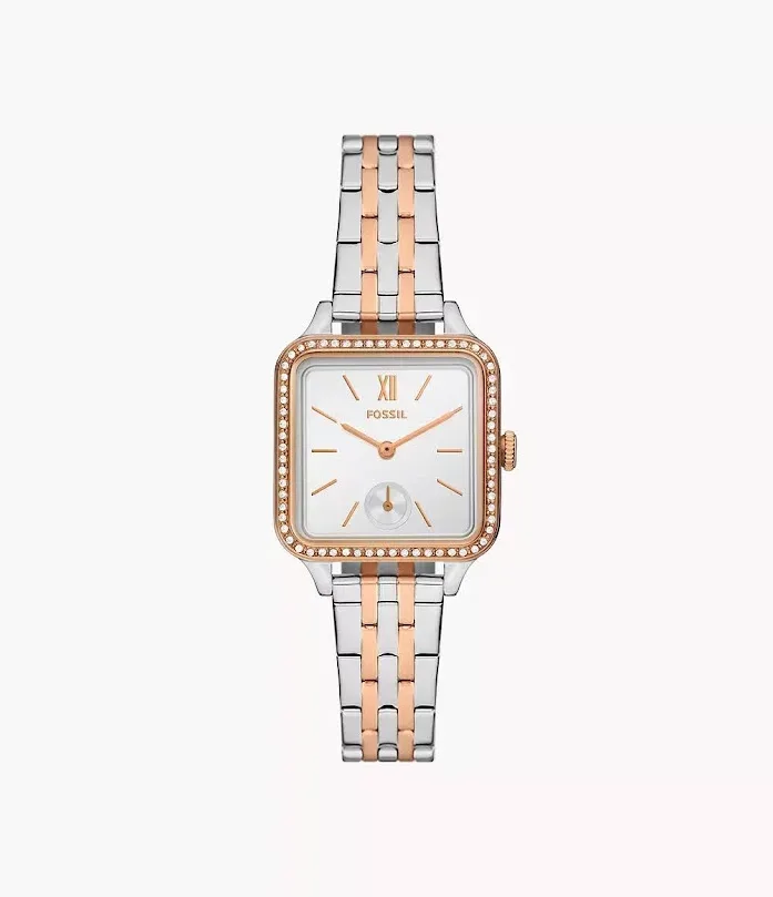 Reloj Fossil plateado/oro rosa para dama