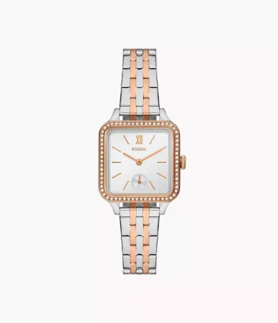 Reloj Fossil plateado/oro rosa para dama