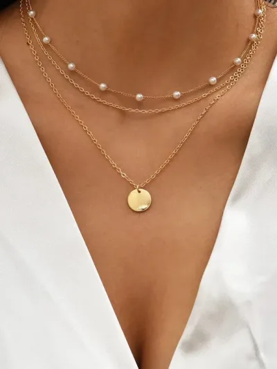 Collar de fantasia para dama color dorado