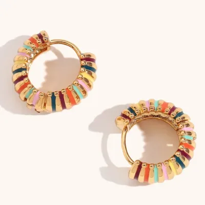 Argollas acero inoxidable para dama color dorado