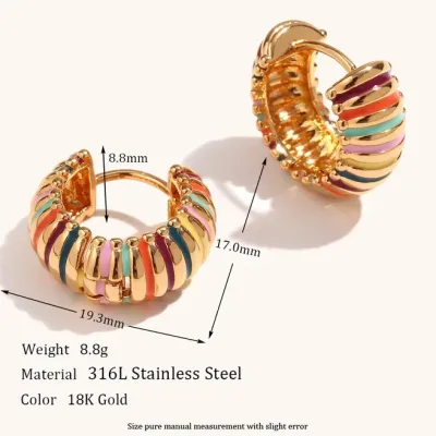 Argollas acero inoxidable para dama color dorado