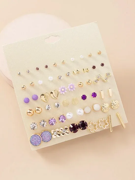 30 pares de pendientes fantasia