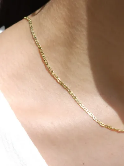 Collar plata 925 para dama color dorado con baño de oro 18K #10