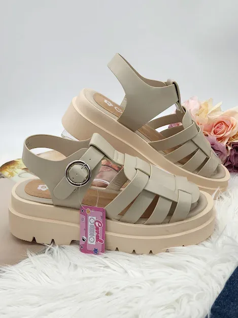 Sandalias Coral para dama Gema white off pu