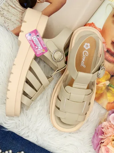 Sandalias Coral para dama Gema white off pu