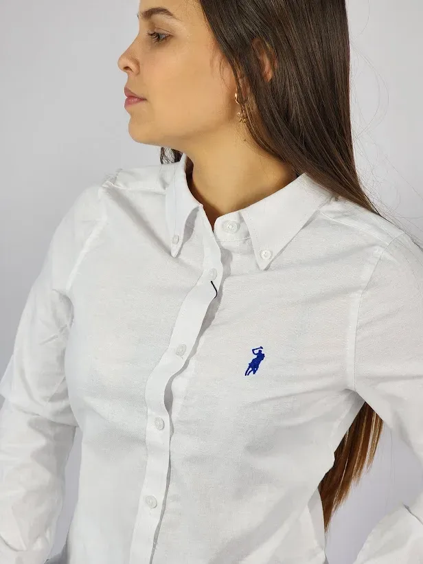 Camisa manga larga Cambrige Polo para muchacha