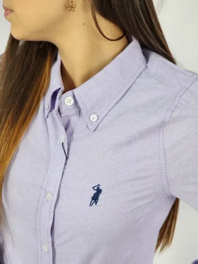 Camisa manga larga Cambrige Polo para muchacha