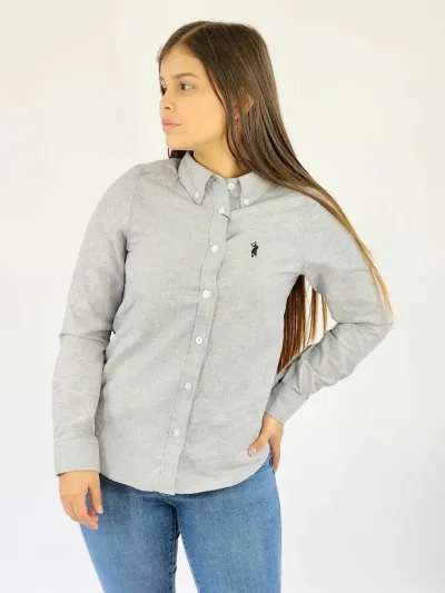 Camisa manga larga Cambrige Polo para muchacha