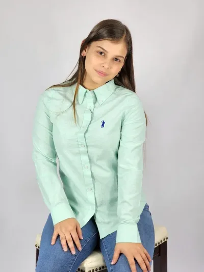 Camisa manga larga Cambrige Polo para muchacha