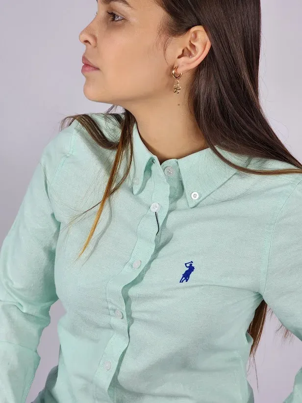 Camisa manga larga Cambrige Polo para muchacha