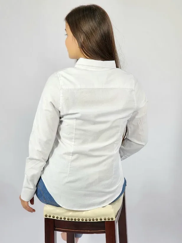 Camisa manga larga Cambrige Polo para muchacha