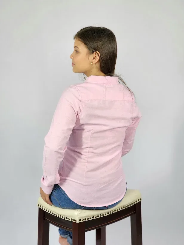 Camisa manga larga Cambrige Polo para muchacha