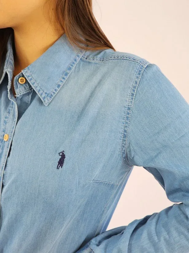 Camisa manga larga Cambrige Polo para muchacha