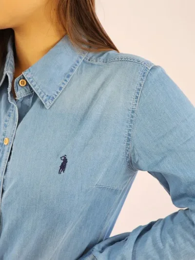 Camisa manga larga Cambrige Polo para muchacha