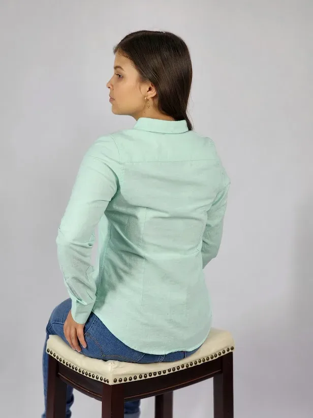 Camisa manga larga Cambrige Polo para muchacha